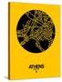 Athens Street Map Yellow-NaxArt-Stretched Canvas