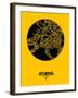 Athens Street Map Yellow-NaxArt-Framed Art Print