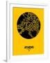 Athens Street Map Yellow-NaxArt-Framed Art Print