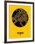 Athens Street Map Yellow-NaxArt-Framed Art Print