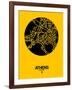 Athens Street Map Yellow-NaxArt-Framed Art Print