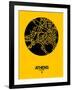 Athens Street Map Yellow-NaxArt-Framed Art Print