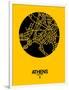 Athens Street Map Yellow-NaxArt-Framed Art Print