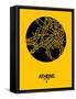 Athens Street Map Yellow-NaxArt-Framed Stretched Canvas