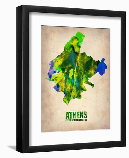 Athens Watercolor Poster-NaxArt-Framed Art Print