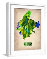 Athens Watercolor Poster-NaxArt-Framed Art Print