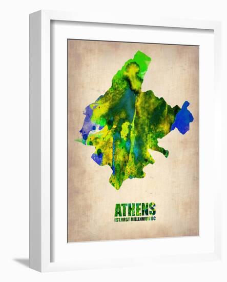 Athens Watercolor Poster-NaxArt-Framed Art Print
