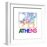 Athens Watercolor Street Map-NaxArt-Framed Art Print