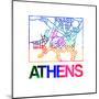 Athens Watercolor Street Map-NaxArt-Mounted Art Print