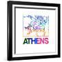 Athens Watercolor Street Map-NaxArt-Framed Art Print