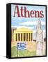 Athens-Megan Meagher-Framed Stretched Canvas