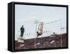 Athlete Clearing the Pole Vault at Summer Olympics-John Dominis-Framed Stretched Canvas