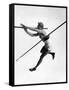 Athlete Doing a Dramatic Pole Vault in Preparation For the 1936 Olympics-null-Framed Stretched Canvas