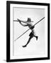 Athlete Doing a Dramatic Pole Vault in Preparation For the 1936 Olympics-null-Framed Photographic Print