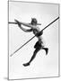 Athlete Doing a Dramatic Pole Vault in Preparation For the 1936 Olympics-null-Mounted Photographic Print