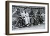 Athletes Frank Wykoff, Paul Hanni, Ralph Metcalfe and Jesse Owens, Berlin Olympics, 1936-null-Framed Giclee Print