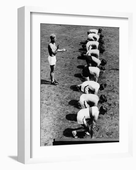 Athletes in Starting Position For a Race-null-Framed Photographic Print