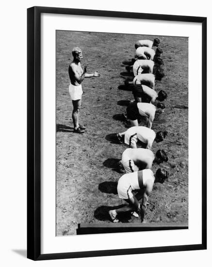 Athletes in Starting Position For a Race-null-Framed Photographic Print