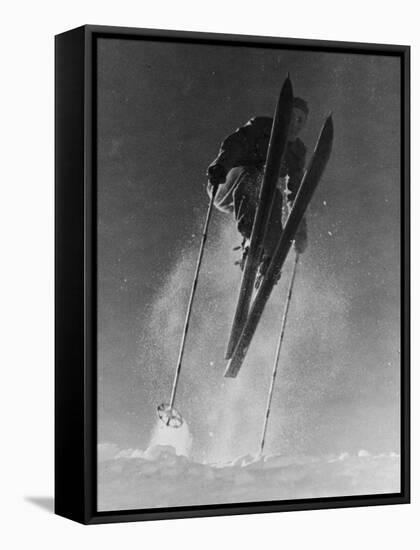 Athletic Skier-null-Framed Stretched Canvas