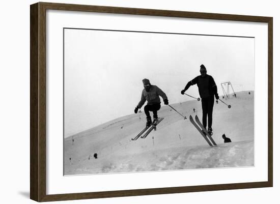 Athletic Skiers-null-Framed Photographic Print