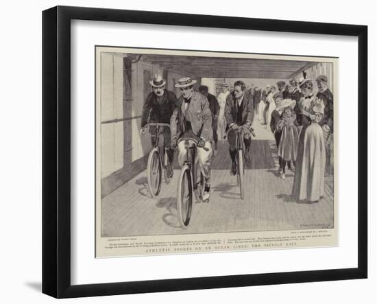 Athletic Sports on an Ocean Liner, the Bicycle Race-Frank Craig-Framed Giclee Print