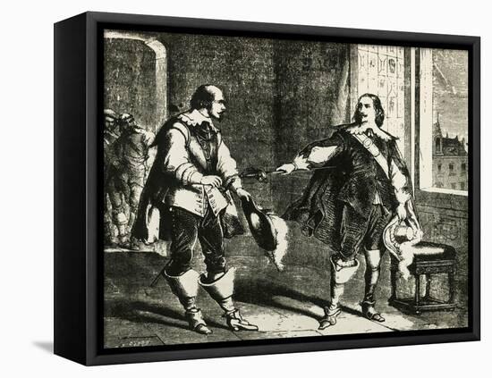 Athos Handing Sword to Comminges, Illustration for Chapter LXXXIII of Twenty Years After-Alexandre Dumas-Framed Stretched Canvas