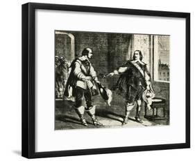 Athos Handing Sword to Comminges, Illustration for Chapter LXXXIII of Twenty Years After-Alexandre Dumas-Framed Giclee Print