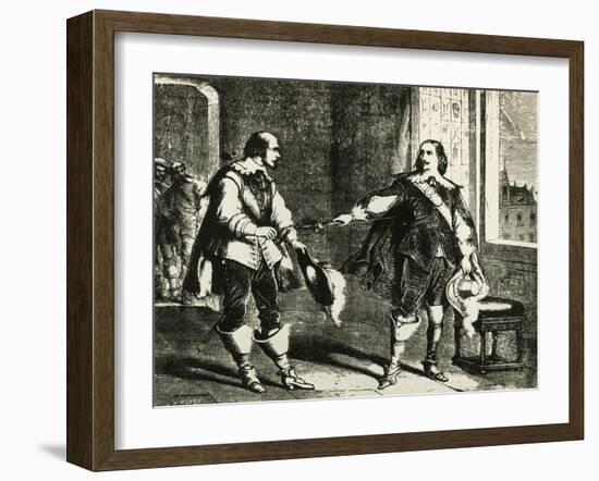 Athos Handing Sword to Comminges, Illustration for Chapter LXXXIII of Twenty Years After-Alexandre Dumas-Framed Giclee Print