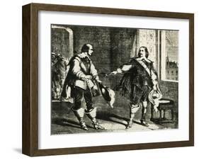 Athos Handing Sword to Comminges, Illustration for Chapter LXXXIII of Twenty Years After-Alexandre Dumas-Framed Giclee Print