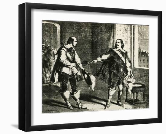 Athos Handing Sword to Comminges, Illustration for Chapter LXXXIII of Twenty Years After-Alexandre Dumas-Framed Giclee Print