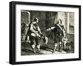 Athos Handing Sword to Comminges, Illustration for Chapter LXXXIII of Twenty Years After-Alexandre Dumas-Framed Giclee Print