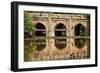 Athpula Eight Piers Stone Bridge, Reflection of Lodi Gardens, New Delhi, India-William Perry-Framed Photographic Print