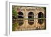 Athpula Eight Piers Stone Bridge, Reflection of Lodi Gardens, New Delhi, India-William Perry-Framed Photographic Print