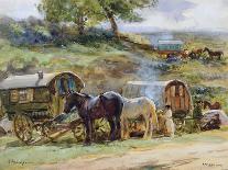 Gypsy Encampment, Appleby, 1919-Atkinson-Mounted Giclee Print