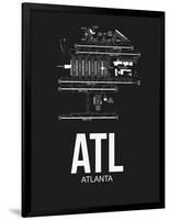 ATL Atlanta Airport Black-NaxArt-Framed Art Print