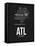 ATL Atlanta Airport Black-NaxArt-Framed Stretched Canvas
