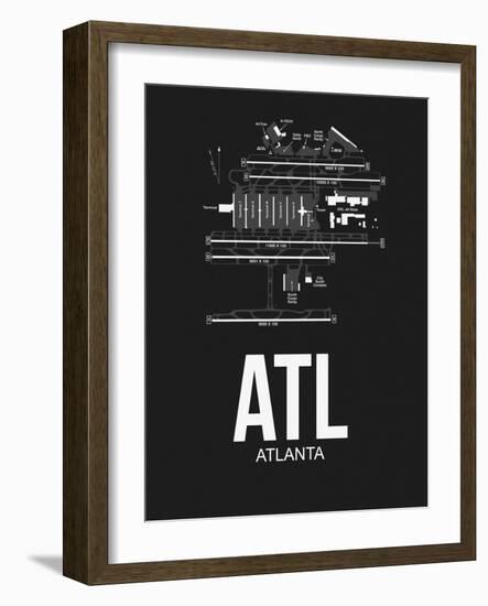 ATL Atlanta Airport Black-NaxArt-Framed Art Print