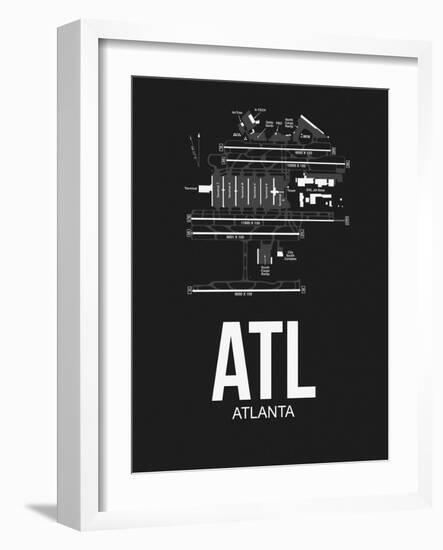 ATL Atlanta Airport Black-NaxArt-Framed Art Print