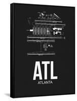 ATL Atlanta Airport Black-NaxArt-Framed Stretched Canvas