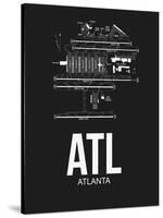 ATL Atlanta Airport Black-NaxArt-Stretched Canvas