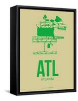 Atl Atlanta Poster 1-NaxArt-Framed Stretched Canvas