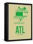 Atl Atlanta Poster 1-NaxArt-Framed Stretched Canvas