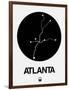 Atlanta Black Subway Map-NaxArt-Framed Art Print