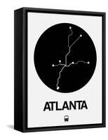 Atlanta Black Subway Map-NaxArt-Framed Stretched Canvas