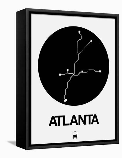 Atlanta Black Subway Map-NaxArt-Framed Stretched Canvas