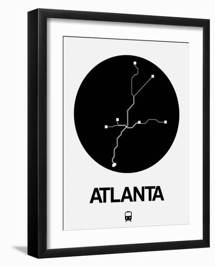 Atlanta Black Subway Map-NaxArt-Framed Art Print