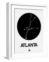 Atlanta Black Subway Map-NaxArt-Framed Art Print