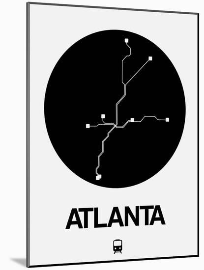 Atlanta Black Subway Map-NaxArt-Mounted Art Print