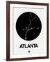 Atlanta Black Subway Map-NaxArt-Framed Art Print