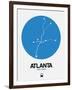 Atlanta Blue Subway Map-NaxArt-Framed Art Print